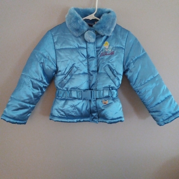 Disney Store CINDERELLA Puffer Jacket Teal Sz 6x . - Picture 1 of 10